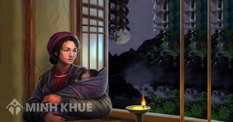 Cảnh Vũ Nương trầm mình xuống dòng sông Hoàng Giang trong nỗi oan ức, biểu tượng cho sự tuyệt vọng và hành động minh oan cuối cùng